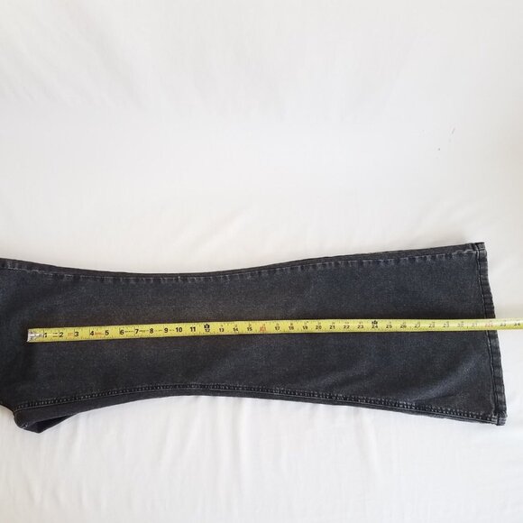 Cut Out High Rise Flare Jeans Washed Black SIZE 12 Stretch Wild Fable 32" Inseam - Picture 9 of 13